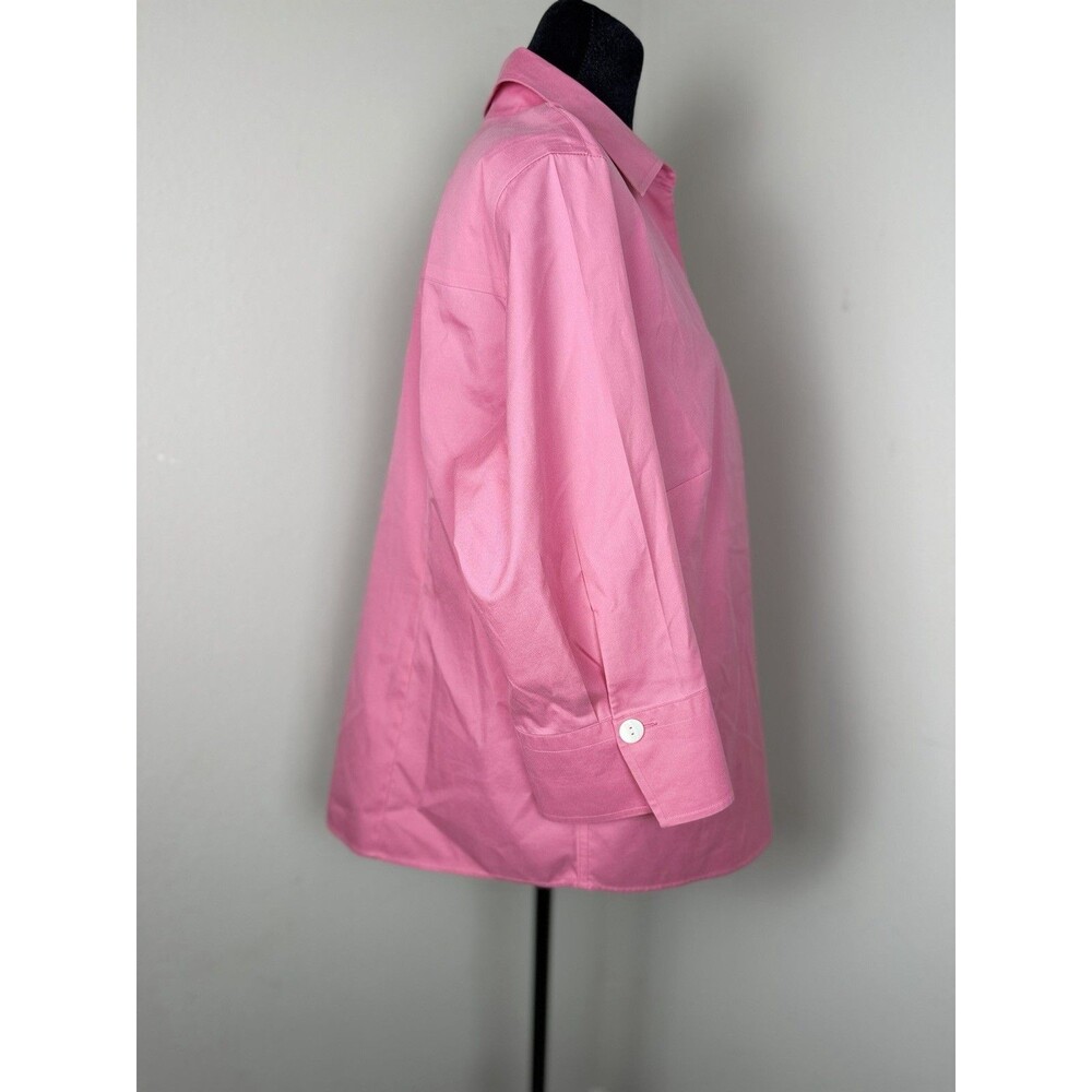 Talbots Pink Button Down Shirt Women Petite 14W Wrinkle Resistant Cotton Blouse - Picture 4 of 8